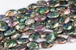 Natural Abalone Beads Puffy Oval Freeform Free Form Shape Beads. A Quality 15.5 inch strand