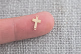 Set of 2pcs Inner+Outer Cross Connectors 14Kt Gold Filled or Sterling Cross Connectors Religious Link Bracelet or Necklace Permanent Jewelry