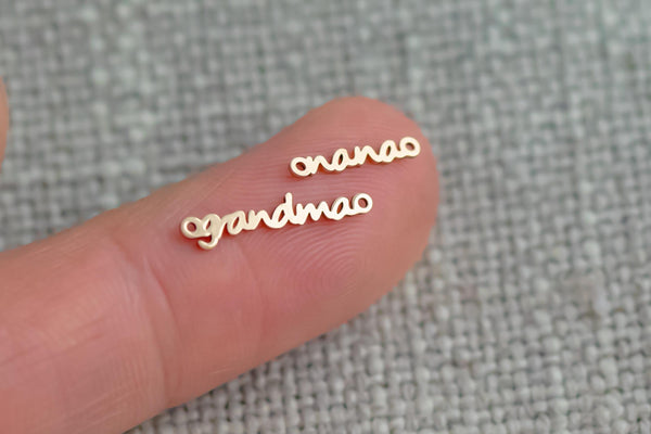 Nana Grandma Connector Permanent Jewelry Connectors 14K Gold Filled or Sterling Silver for Bracelet Necklace Permanent Jewelry Mothers Day
