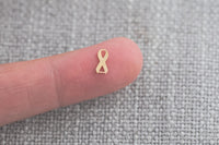 2pcs Gold Filled Cancer Ribbon Connector - sterling silver or gold filled - Breast Cancer Connector permanent jewelry word connectors charms