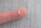 2pcs Gold Filled Cancer Ribbon Connector - sterling silver or gold filled - Breast Cancer Connector permanent jewelry word connectors charms