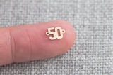 Gold filled football player number for permanent jewelry Supply, number connector, bulk, wholesale supplies for jewelry, Team, charm bar