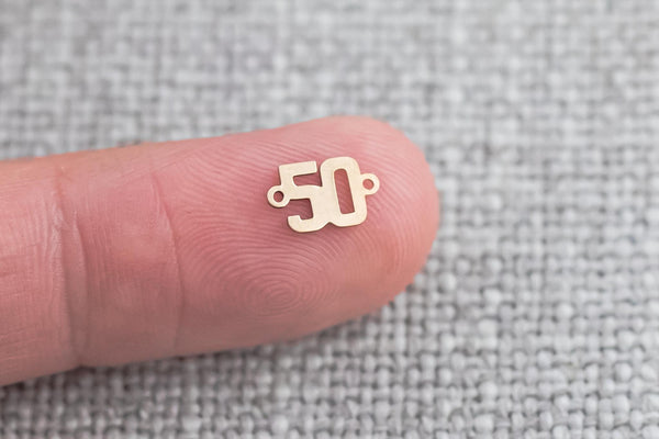 Gold filled football player number for permanent jewelry Supply, number connector, bulk, wholesale supplies for jewelry, Team, charm bar