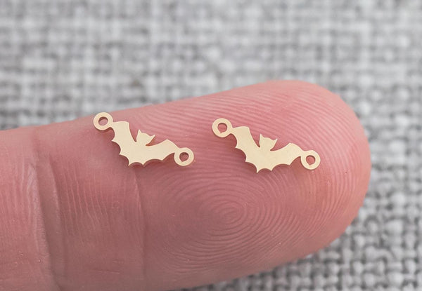 Bat Connector Permanent Jewelry Connectors 14kt Gold Filled Sterling Silver Halloween Autumn Fall Connectors Made from Scratch in USA