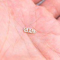 2024 Connector - 14K Gold Filled Sterling Silver Rose Gold 2024 Connectors - Graduation Link Bracelet or Necklace - Permanent Jewelry Supply