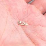 2024 Connector - 14K Gold Filled Sterling Silver Rose Gold 2024 Connectors - Graduation Link Bracelet or Necklace - Permanent Jewelry Supply
