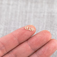 2024 Connector - 14K Gold Filled Sterling Silver Rose Gold 2024 Connectors - Graduation Link Bracelet or Necklace - Permanent Jewelry Supply