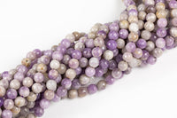 Natural Pink Amethyst Beads Faceted Round 4mm, 6mm, 8mm, 10mm, 12mm- Full 15.5 Inch strand AAA Quality