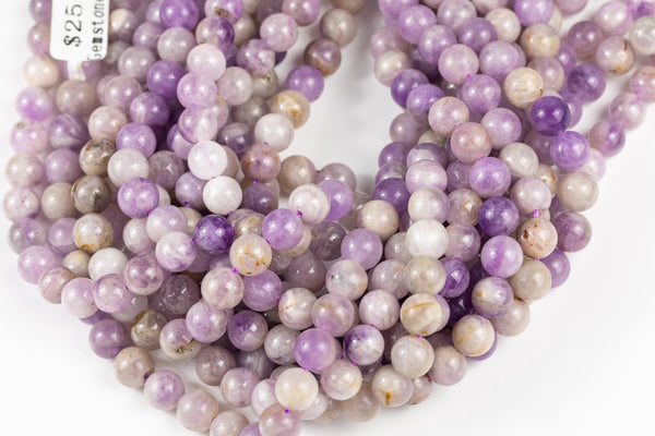 Natural Pink Amethyst Beads Smooth Round 4mm, 6mm, 8mm, 10mm, 12mm. Smooth Gemstone Beads A Quality