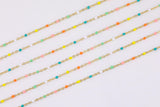 Beaded Enamel Chain for Permanent Jewelry - Multicolor Enamel Chain - Sold by the Yard - Most Popular Color Combination