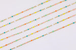 Beaded Enamel Chain for Permanent Jewelry - Multicolor Enamel Chain - Sold by the Yard - Most Popular Color Combination