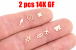 Permanent Jewelry Connectors 14kt Gold Filled Sterling Silver Airplane Peace Sign Evil Eye Bow Turtle Wing Clover Ribbon Made in USA