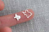 Set of 2 Inner+Outer Any State Charm 14K Gold Filled 925 Sterling Silver Texas Connectors - Bracelet or Necklace - Permanent Jewelry Supply