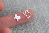 Set of 2 Inner+Outer Any State Charm 14K Gold Filled 925 Sterling Silver Texas Connectors - Bracelet or Necklace - Permanent Jewelry Supply
