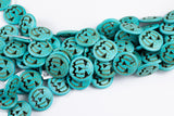 Large Turquoise Pumpkin Beads 30mm Pumpkins Halloween Blue Green Turquoise 15.5" Strand