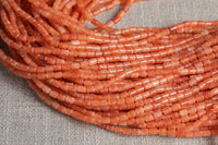 Orange Jade-Pastel Color- Barrel Smooth- 4x6mm- 15 inches