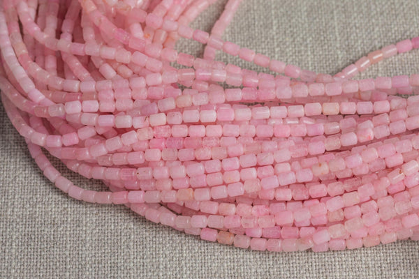 Pink Jade-Pastel Color- Barrel Smooth- 4x6mm- 15 inches