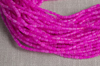 Dark Fusia Jade-Pastel Color- Barrel Smooth- 4x6mm- 15 inches