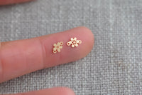 2 pcs 14K Gold Filled Connectors Cherry Blossom Connectors 14K GF Sterling Silver Flower Link Bracelet Sakura Link Permanent Jewelry Supply