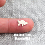 Buffalo Connector - 14Kt Gold Filled Sterling Silver - Animal Charms - Sports Connectors - Permanent Jewelry Supply