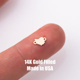 Permanent Ohio state Shape Connector - 14kt gold filled or Sterling Silver - Made in the USA - Custom