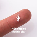 Permanent Jewelry Cactus Connector- Intricate Detail - 14kt gold filled or Sterling Silver - Made in the USA - Custom
