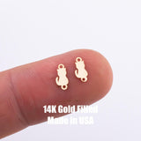 Cat Connector - 14Kt Gold Filled Sterling Silver - Cat Animal Connectors - Permanent Jewelry Supply