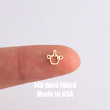 gold filled Fuck Middle Finger - sterling silver or gold filled- permanent jewelry word connectors- charm, pendant
