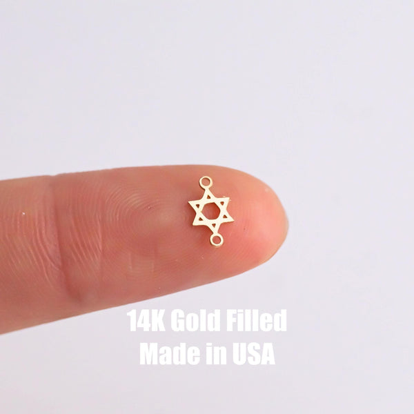 Wholesale Permanent Jewelry Star Of David (1) Connector - 14kt gold filled or Sterling Silver - Made in the USA - Custom