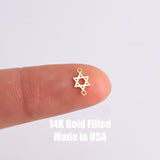 Wholesale Permanent Jewelry Star Of David (1) Connector - 14kt gold filled or Sterling Silver - Made in the USA - Custom