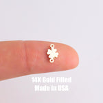 Four Leaf Clover Connector 14K Gold Filled Connectors or Sterling Silver Clover Connectors Bracelet or Necklace - Permanent Jewelry Supply
