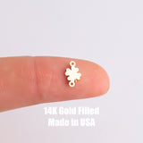 Four Leaf Clover Connector 14K Gold Filled Connectors or Sterling Silver Clover Connectors Bracelet or Necklace - Permanent Jewelry Supply