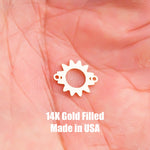 Sun Connector - 14Kt Gold Filled or Sterling Silver- Sun Connectors - Bracelet or Necklace - Permanent Jewelry Supply
