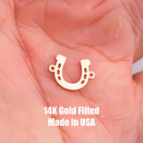 Horse Shoe Horseshoe Connector - 14Kt Gold Filled or Sterling Silver- Horse Connectors - Bracelet or Necklace - Permanent Jewelry Supply