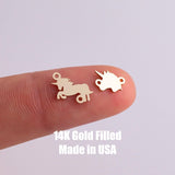 Unicorn Connector - 14Kt Gold Filled or Sterling Gun Connectors - For Permanent Jewelry Bracelet or Necklace - Permanent Jewelry Supply