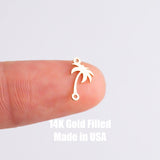 Palm Tree Connectors - 14Kt Gold Filled or Sterling Gun Connectors - For Permanent Jewelry Bracelet or Necklace - Permanent Jewelry Supply