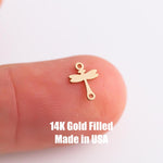 Dragon Fly Dragonfly Connector - 14Kt Gold Filled or Sterling Silver- Connectors - Bracelet or Necklace - Permanent Jewelry Supply