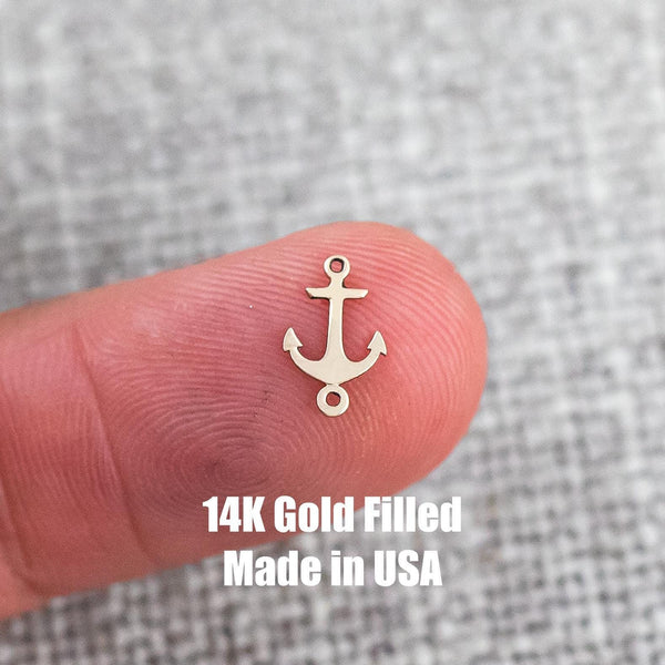 Anchor Connector Permanent Jewelry Connector 14kt Gold Filled Sterling Silver-Made from Scratch in USA
