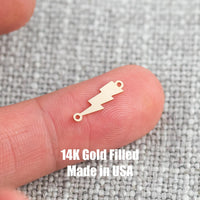 Lightning Connector - Tiny 14Kt Gold Filled or Sterling Silver Connectors- for Bracelet or Necklace - Permanent Jewelry Supply