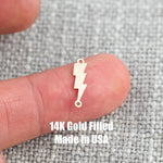 Lightning Connector - Tiny 14Kt Gold Filled or Sterling Silver Connectors- for Bracelet or Necklace - Permanent Jewelry Supply