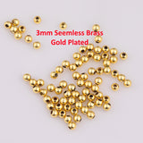 3mm Gold Beads Brass Spacer Beads Plain Seemless Gold Plated Brass Beads 3mm 200 pieces