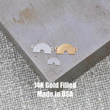 Rainbow Connector 14Kt Gold Filled Connectors Two Sizes 14K GF Sterling Silver - Connectors - Permanent Jewelry Connectors Supply
