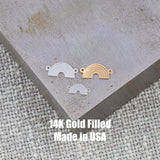 Rainbow Connector 14Kt Gold Filled Connectors Two Sizes 14K GF Sterling Silver - Connectors - Permanent Jewelry Connectors Supply