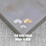 Rainbow Connector 14Kt Gold Filled Connectors Two Sizes 14K GF Sterling Silver - Connectors - Permanent Jewelry Connectors Supply