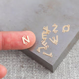 Vertical Letter CONNECTORS - 6mm 14kt Gold Filled Alphabet Initial Links - Sideways Necklace Letter - Permanent Jewelry Supplies