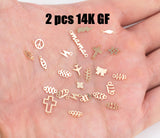 Permanent Jewelry Connectors 14kt Gold Filled Sterling Silver Airplane Peace Sign Evil Eye Bow Turtle Wing Clover Ribbon Made in USA