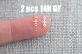 Set of 2x Airplane- Permanent Jewelry Connector 14kt Gold Filled Sterling Silver-Made from Scratch in USA