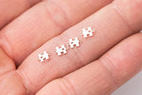 Set of 2 Gold Filled Puzzle Autism connector - sterling silver 14k gold filled permanent jewelry word connectors charm, pendant, 4mm tall