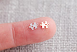 Set of 2 Gold Filled Puzzle Autism connector - sterling silver 14k gold filled permanent jewelry word connectors charm, pendant, 4mm tall