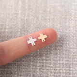 Set of 2 Square Cross Connectors - 14Kt Gold Filled or Sterling Cross Connectors Religious Link Bracelet Necklace Permanent Jewelry